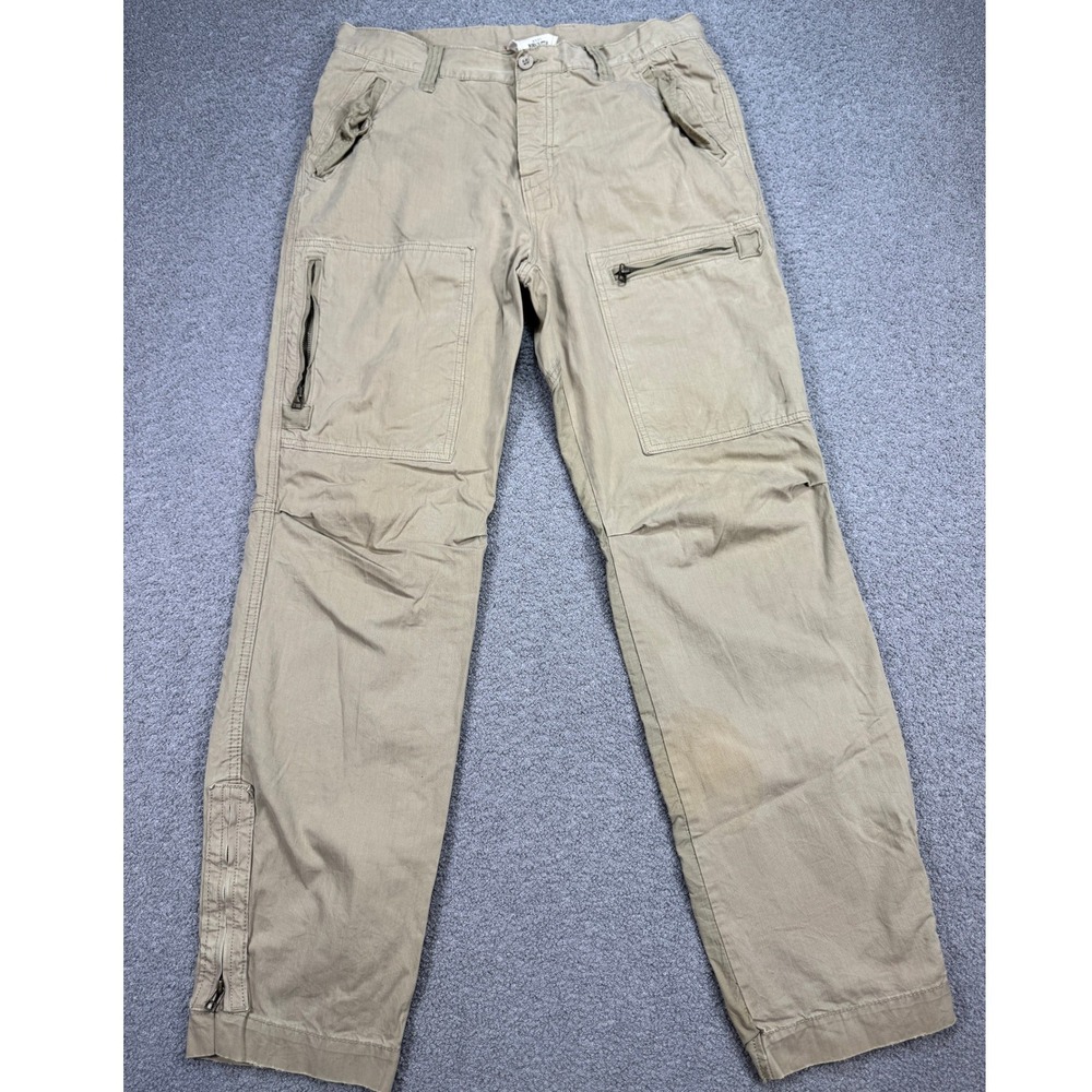 Vintage Next Cargo Pants Men's 34 Tan Straight Leg Ankle Zip Utility Tactical